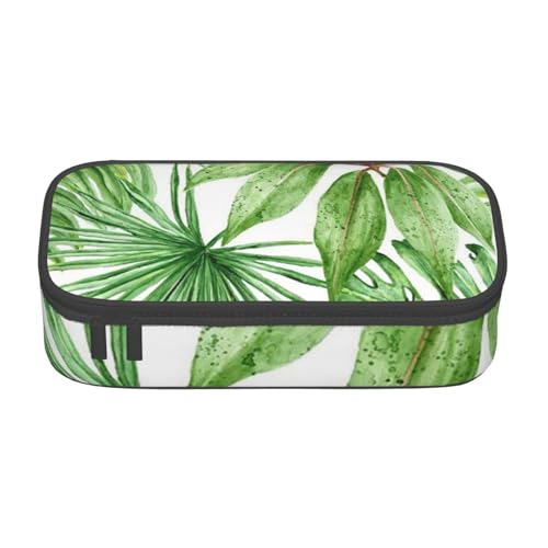 KLMELLMDE Große Kapazität Tropische Palme Bananenblätter Federmäppchen Organisieren Bleistiftbeutel Schule Bleistift Beutel Büro Schreibwaren Organizer Kosmetiktasche von KLMELLMDE