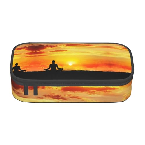 KLMELLMDE Große Kapazität Yoga Meditation Federmäppchen Organisieren Bleistift Tasche Schule Bleistift Beutel Büro Schreibwaren Organizer Kosmetiktasche von KLMELLMDE