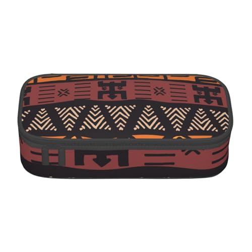 KLMELLMDE Große Kapazität afrikanisches Schlammtuch Tribal Federmäppchen Organisieren Bleistiftbeutel Schule Bleistift Beutel Büro Schreibwaren Organizer Kosmetiktasche von KLMELLMDE