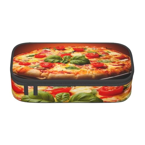 KLMELLMDE Großes Fassungsvermögen, großes Pizza-Federmäppchen, Organisations-Bleistifttasche, Schul-Bleistifttasche, Büro-Schreibwaren-Organizer, Kosmetiktasche. von KLMELLMDE