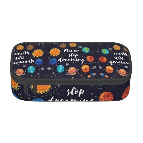 KLMELLMDE Großes Fassungsvermögen, niedliches Planeten-Federmäppchen, Organisations-Bleistifttasche, Schul-Bleistifttasche, Büro-Schreibwaren-Organizer, Kosmetiktasche. von KLMELLMDE