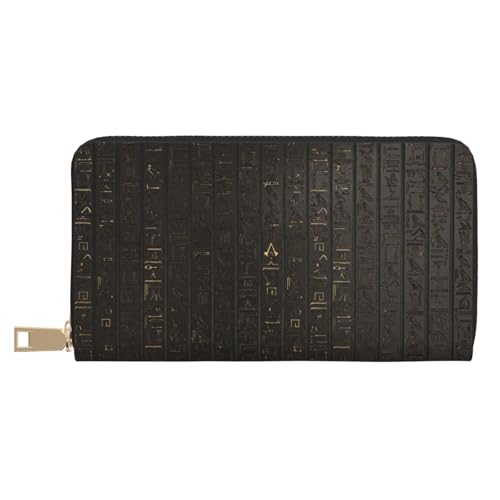 KLMELLMDE Herren Damen Alte Ägyptische Hieroglyphe Geldbörse Bedrucktes Kartenetui Multi-Fach (mit Münzfach, Kreditkartenfächern, Geldscheinfach, weiß, Einheitsgröße, Modern von KLMELLMDE