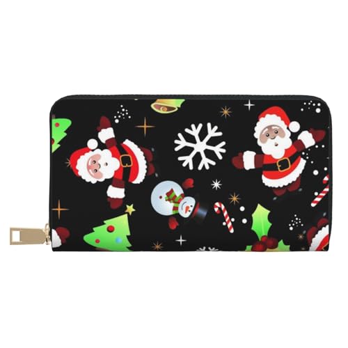 KLMELLMDE Herren Damen Frohe Weihnachten Geldbörse Bedrucktes Kartenetui Multi-Fach (mit Münzfach, Kreditkartenfächern, Geldscheinfach, weiß, Einheitsgröße, Modern von KLMELLMDE