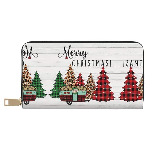 KLMELLMDE Herren Damen Frohe Weihnachten Geldbörse Bedrucktes Kartenetui Multi-Fach (mit Münzfach, Kreditkartenfächern, Geldscheinfach, weiß, Einheitsgröße, Modern von KLMELLMDE