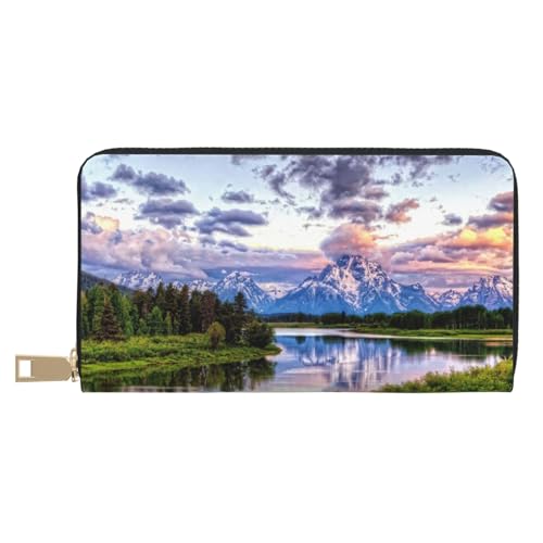 KLMELLMDE Herren Damen Grand Teton National Park Geldbörse Bedrucktes Kartenetui Multi-Fach (mit Münzfach, Kreditkartenfächern, Geldscheinfach, weiß, Einheitsgröße, Modern von KLMELLMDE