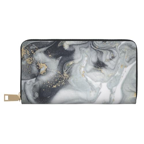 KLMELLMDE Herren Damen Grau Marmor Streifen Geldbörse Bedrucktes Kartenetui Multi-Fach (mit Münzfach, Kreditkartenfächern, Geldscheinfach, weiß, Einheitsgröße, Modern von KLMELLMDE