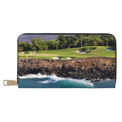 KLMELLMDE Herren Damen Hawaii Strand Golfplatz Geldbörse Bedrucktes Kartenetui Multi-Fach (mit Münzfach, Kreditkartenfächern, Geldscheinfach, weiß, Einheitsgröße, Modern von KLMELLMDE
