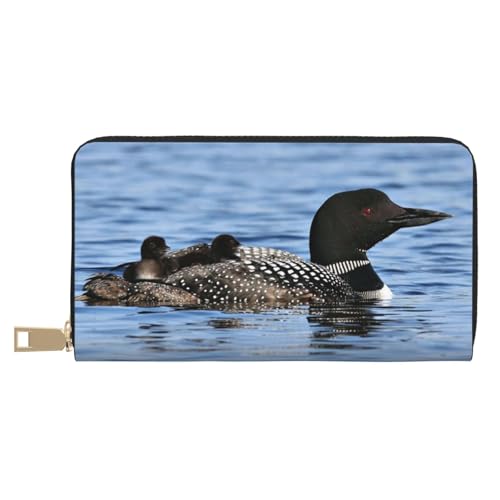 KLMELLMDE Herren Damen Loon Birds Geldbörse Bedrucktes Kartenetui Multi-Fach (mit Münzfach, Kreditkartenfächern, Geldscheinfach, weiß, Einheitsgröße, Modern von KLMELLMDE