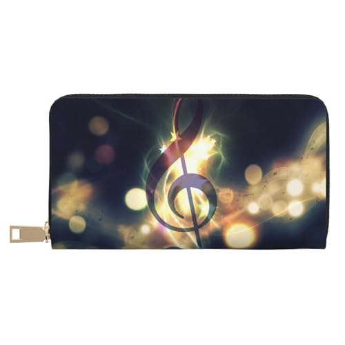 KLMELLMDE Herren Damen Musiknoten Geldbörse Bedrucktes Kartenetui Multi-Fach (mit Münzfach, Kreditkartenfächern, Geldscheinfach, weiß, Einheitsgröße, Modern von KLMELLMDE