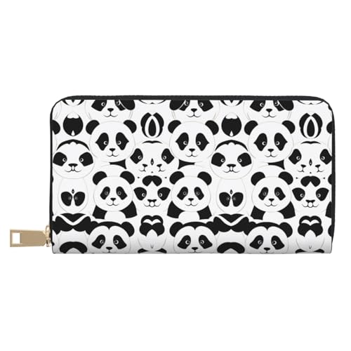 KLMELLMDE Herren Damen Panda Geldbörse Bedrucktes Kartenetui Multi-Fach (mit Münzfach, Kreditkartenfächern, Geldscheinfach, weiß, Einheitsgröße, Modern von KLMELLMDE
