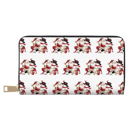 KLMELLMDE Herren Damen Santa Claus Geldbörse Bedrucktes Kartenetui Multi-Fach (mit Münzfach, Kreditkartenfächern, Geldscheinfach, weiß, Einheitsgröße, Modern von KLMELLMDE