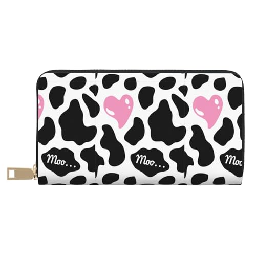 KLMELLMDE Herren Damen Schwarz Weiß Milch Kuh Geldbörse Bedrucktes Kartenetui Multi-Fach (mit Münzfach, Kreditkartenfächern, Geldscheinfach, weiß, Einheitsgröße, Modern von KLMELLMDE
