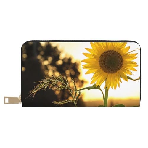 KLMELLMDE Herren Damen Sonnenblumen Geldbörse Bedrucktes Kartenetui Multi-Fach (mit Münzfach, Kreditkartenfächern, Geldscheinfach, weiß, Einheitsgröße, Modern von KLMELLMDE