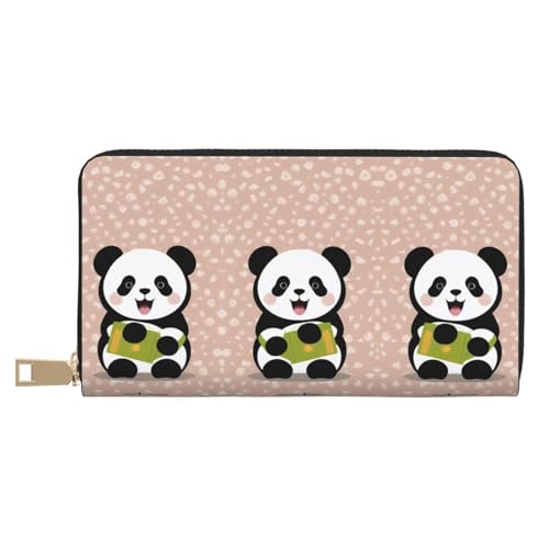 KLMELLMDE Herren Damen Süße Panda Geldbörse Bedrucktes Kartenetui Multi-Fach (mit Münzfach, Kreditkartenfächern, Geldscheinfach, weiß, Einheitsgröße, Modern von KLMELLMDE