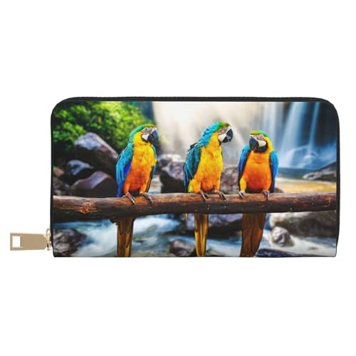 KLMELLMDE Herren Damen Süße Papagei Geldbörse Bedrucktes Kartenetui Multi-Fach (mit Münzfach, Kreditkartenfächern, Geldscheinfach, weiß, Einheitsgröße, Modern von KLMELLMDE