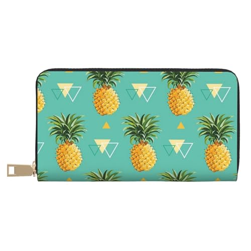 KLMELLMDE Herren Damen Tropische Früchte Ananas Geldbörse Bedrucktes Kartenetui Multi-Fach (mit Münzfach, Kreditkartenfächern, Geldscheinfach, weiß, Einheitsgröße, Modern von KLMELLMDE