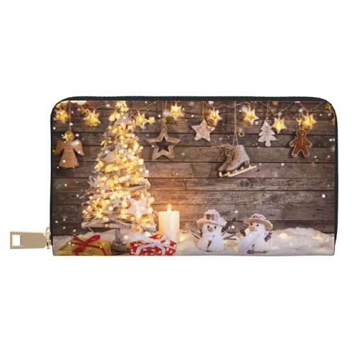 KLMELLMDE Herren Damen Weihnachten Geschenk Geldbörse Bedrucktes Kartenetui Multi-Fach (mit Münzfach, Kreditkartenfächern, Geldscheinfach, weiß, Einheitsgröße, Modern von KLMELLMDE