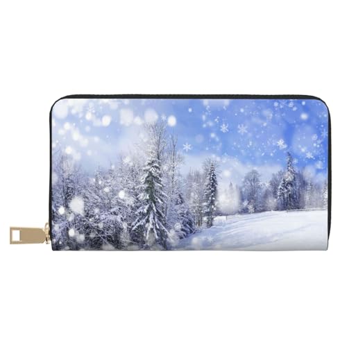 KLMELLMDE Herren Damen Winter Landschaft Geldbörse Bedrucktes Kartenetui Multi-Fach (mit Münzfach, Kreditkartenfächern, Geldscheinfach, weiß, Einheitsgröße, Modern von KLMELLMDE