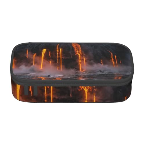 KLMELLMDE Kilauea Volcano Federmäppchen mit großer Kapazität, Organisation, Federmäppchen, Schul-Bleistifttasche, Büro-Schreibwaren-Organizer, Kosmetiktasche. von KLMELLMDE