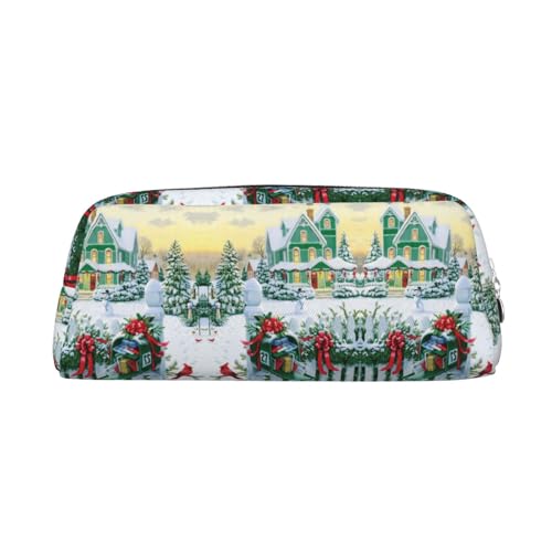 KLMELLMDE Leder Reißverschluss Weihnachten Briefkasten und Geschenke Stifteetui Große Kapazität Stifteetui Schule und Bürobedarf Schreibwaren Tasche Kosmetiktasche Münzbörse, silber, Einheitsgröße von KLMELLMDE