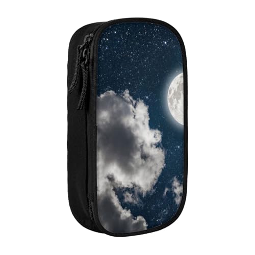 KLMELLMDE Night Sky Full Moon Federmäppchen Kosmetiktasche Große Kapazität Doppelschicht Federmäppchen Büro Schreibwaren Organizer, Schwarz , Einheitsgröße, Taschen-Organizer KLMELLMDE Night Sky Full Moon Federmäppchen Kosmetiktasche Große Kapazität Doppelschicht Federmäppchen Büro Schreibwaren Organizer, Schwarz , Einheitsgröße, Taschen-Organizer von KLMELLMDE