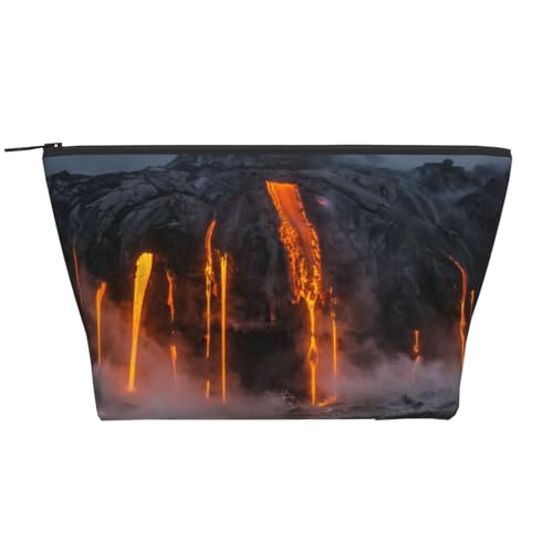 Kilauea Kosmetiktasche, Reise-Organizer, exquisite Kulturbeutel, Leiter, tragbarer Kosmetik-Organizer, Schreibwaren-Tasche, Schwarz , Einheitsgröße von KLMELLMDE