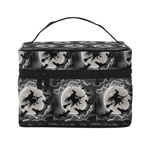 Kosmetiktasche für Reisen, Halloween, Hexe, Reise-Kosmetiktasche, Kosmetik-Werkzeugkasten, Kosmetik-Organizer, Schwarz , Einheitsgröße von KLMELLMDE