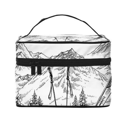 Kosmetiktasche für Reisen, Skifahren, Kosmetiktasche, Kosmetiktasche, Kosmetik-Organizer, Schwarz , Einheitsgröße von KLMELLMDE