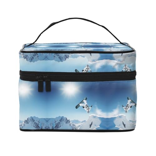 Kosmetiktasche für Reisen, Snowboarden, Reise-Kosmetiktasche, Kosmetik-Werkzeugkasten, Kosmetik-Organizer, Schwarz , Einheitsgröße von KLMELLMDE