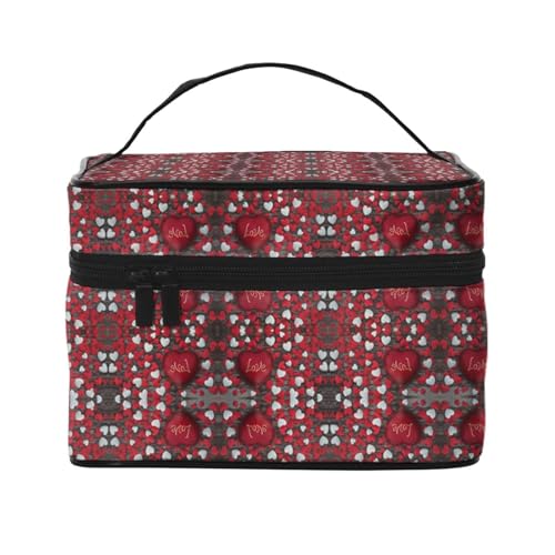 Kosmetiktasche für Reisen, Valentinstag, Reise-Kosmetiktasche, Kosmetik-Werkzeugkasten, Kosmetik-Organizer, Schwarz , Einheitsgröße von KLMELLMDE