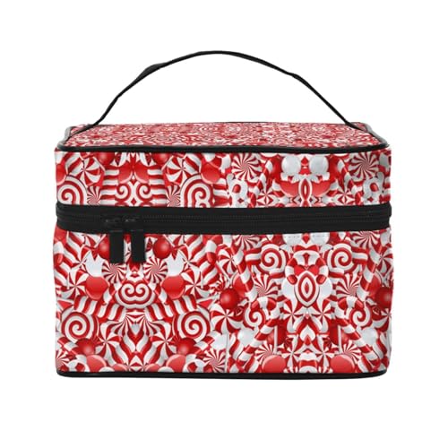 Kosmetiktasche mit Zuckerstangen, Reise-Kosmetiktasche, Kosmetik-Werkzeugkasten, Kosmetik-Organizer, Schwarz , Einheitsgröße von KLMELLMDE