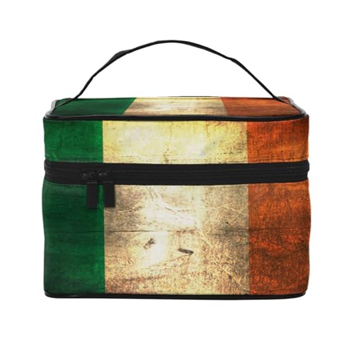 Kosmetiktasche mit irischer Flagge, Reise-Kosmetiktasche, Kosmetik-Werkzeugkasten, Kosmetik-Organizer, Schwarz , Einheitsgröße von KLMELLMDE