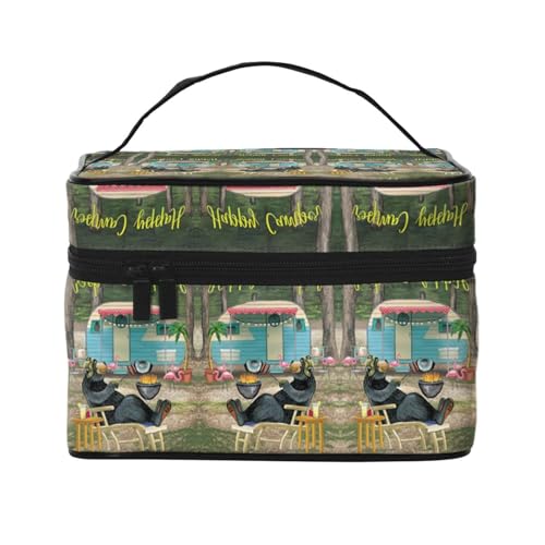 Reise-Kosmetiktasche, Kosmetiktasche, Kosmetiktasche, Kosmetik-Werkzeugkasten, Kosmetik-Organizer, Schwarz , Einheitsgröße von KLMELLMDE