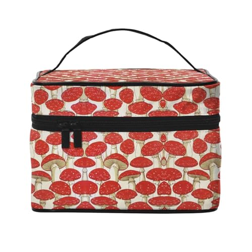 Reise-Kosmetiktasche, Kosmetiktasche, Kosmetiktasche, Kosmetiktasche, Kosmetik-Organizer, Rot / Weiß, Schwarz , Einheitsgröße von KLMELLMDE