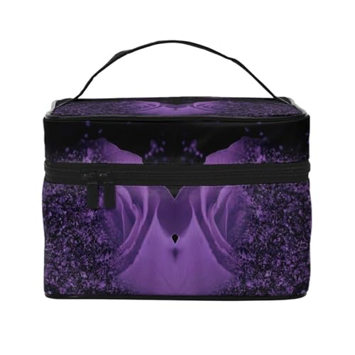 Reise-Kosmetiktasche, Reise-Kosmetiktasche, Kosmetiktasche, Kosmetik-Organizer, Violett, Schwarz , Einheitsgröße von KLMELLMDE