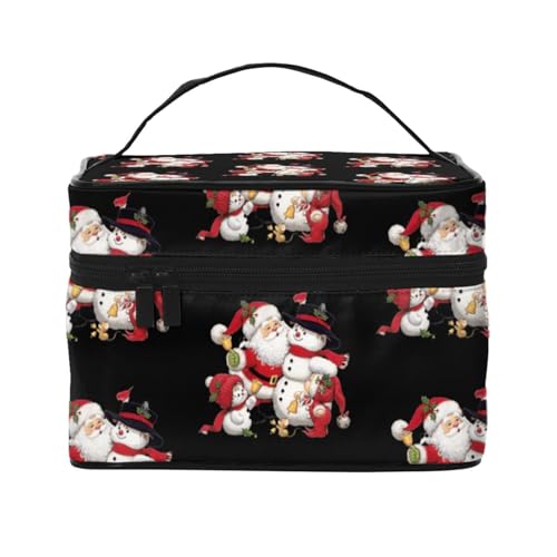 Reise-Kosmetiktasche, Weihnachtsmann-Kosmetiktasche, Kosmetiktasche, Kosmetik-Organizer, Schwarz , Einheitsgröße von KLMELLMDE