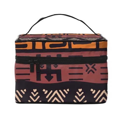 Reise-Kosmetiktasche, afrikanischer Schlammstoff, Tribal-Kosmetiktasche, Kosmetiktasche, Kosmetik-Organizer, Schwarz , Einheitsgröße von KLMELLMDE