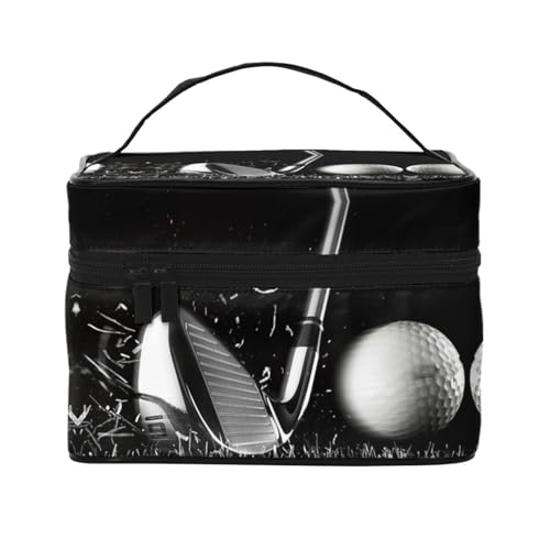 Reise-Kosmetiktasche, schwarz und weiß, für Reisen, Kosmetiktasche, Werkzeugkasten, Kosmetik-Organizer, Schwarz , Einheitsgröße von KLMELLMDE