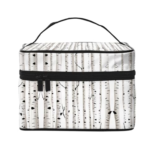 Reise-Kosmetiktasche aus Birkenbaum, Reise-Kosmetiktasche, Kosmetik-Werkzeugkasten, Kosmetik-Organizer, Schwarz , Einheitsgröße von KLMELLMDE
