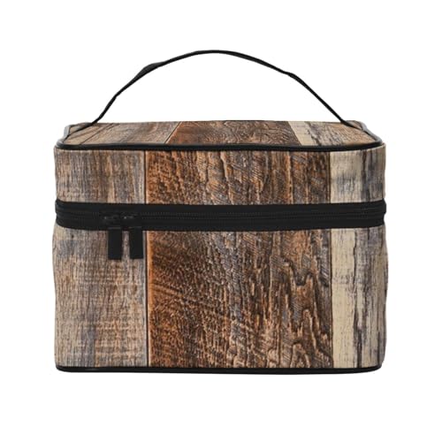 Reise-Kosmetiktasche aus Holz, braun, Reise-Kosmetiktasche, Kosmetik-Werkzeugkasten, Kosmetik-Organizer, Schwarz , Einheitsgröße von KLMELLMDE