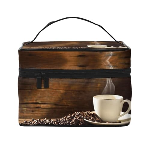 Reise-Kosmetiktasche für Kaffeetassen und Kaffeebohnen, Reise-Kosmetiktasche, Kosmetik-Werkzeugkasten, Kosmetik-Organizer, Schwarz , Einheitsgröße von KLMELLMDE
