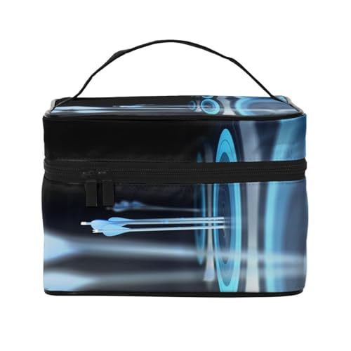Reise-Kosmetiktasche mit Pfeilen, Reise-Kosmetiktasche, Kosmetik-Werkzeugkasten, Kosmetik-Organizer, Schwarz , Einheitsgröße von KLMELLMDE