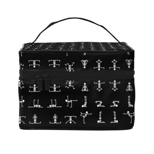 Reise-Kosmetiktasche mit Totenkopf-Motiv, Reise-Kosmetiktasche, Kosmetik-Werkzeugkasten, Kosmetik-Organizer, Schwarz , Einheitsgröße von KLMELLMDE
