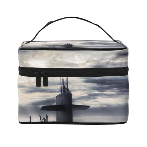 Riesige Kosmetiktasche für unterwegs, Nuklearschiff, Reise-Kosmetiktasche, Kosmetik-Werkzeugkasten, Kosmetik-Organizer, Schwarz , Einheitsgröße von KLMELLMDE