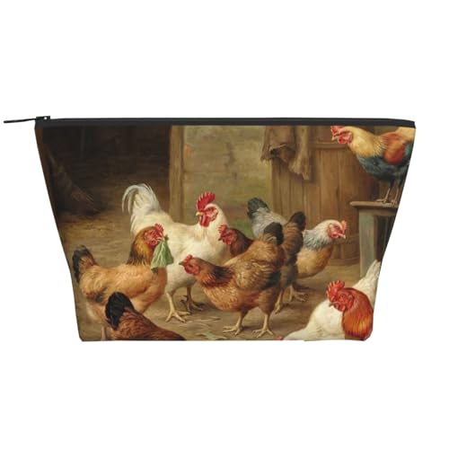 Täglicher Organizer, Bauernhof-Hühner-Kosmetiktasche, Reise-Organizer, exquisite Kulturbeutel, Leiter, tragbarer Kosmetik-Organizer, Schreibwaren-Tasche, Schwarz , Einheitsgröße von KLMELLMDE