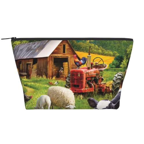 Täglicher Organizer, Bauernhoftier-Kosmetiktasche, Reise-Organizer, exquisite Kulturbeutel, Leiter, tragbarer Kosmetik-Organizer, Schreibwaren-Tasche, Schwarz , Einheitsgröße von KLMELLMDE