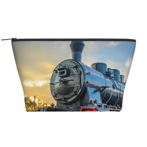 Täglicher Organizer, Dampfzug-Kosmetiktasche, Reise-Organizer, exquisite Kulturbeutel, Leiter, tragbarer Kosmetik-Organizer, Schreibwaren-Tasche, Schwarz , Einheitsgröße von KLMELLMDE