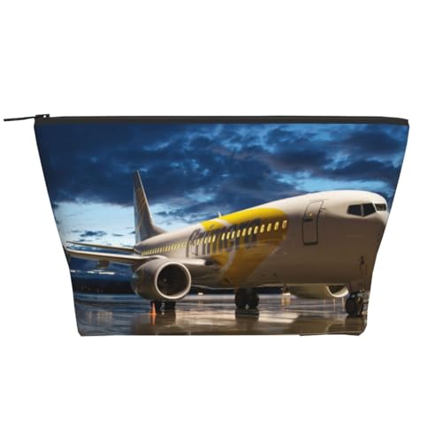 Täglicher Organizer, Flugzeug im Abendlicht, Kosmetiktasche, Reise-Organizer, exquisite Kulturbeutel, Leiter, tragbarer Kosmetik-Organizer, Schreibwaren-Tasche, Schwarz , Einheitsgröße von KLMELLMDE