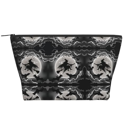 Täglicher Organizer, Halloween-Hexen-Kosmetiktasche, Reise-Organizer, exquisite Kulturbeutel, Leiter, tragbarer Kosmetik-Organizer, Schreibwaren-Tasche, Schwarz , Einheitsgröße von KLMELLMDE