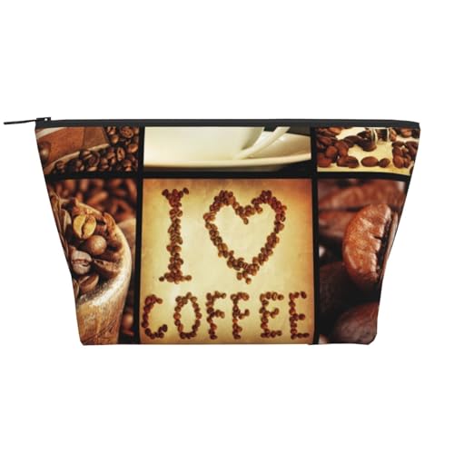 Täglicher Organizer, Kaffee-Collage-Kosmetiktasche, Reise-Organizer, exquisite Kulturbeutel, Leiter, tragbarer Kosmetik-Organizer, Schreibwaren-Tasche, Schwarz , Einheitsgröße von KLMELLMDE